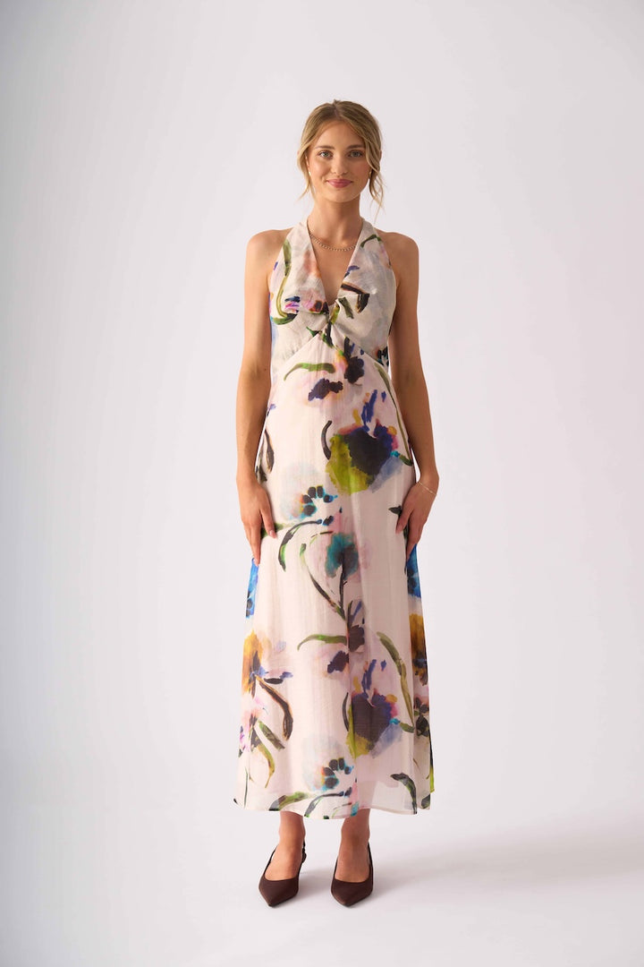 Foil Halter Ego Maxi Dress Expression