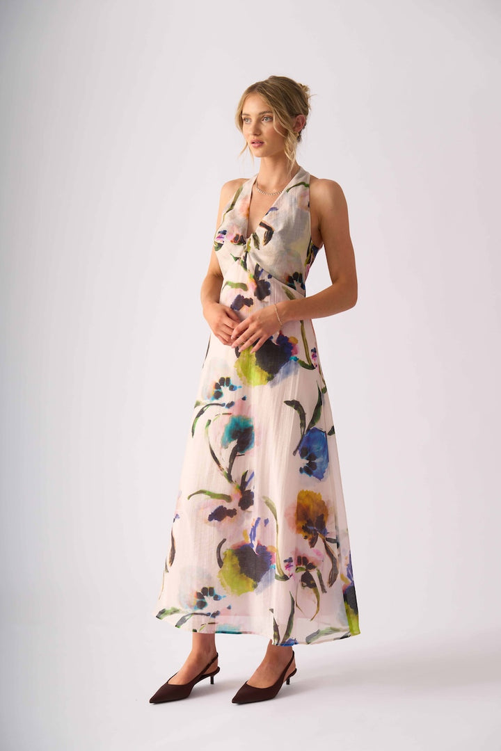 Foil Halter Ego Maxi Dress Expression