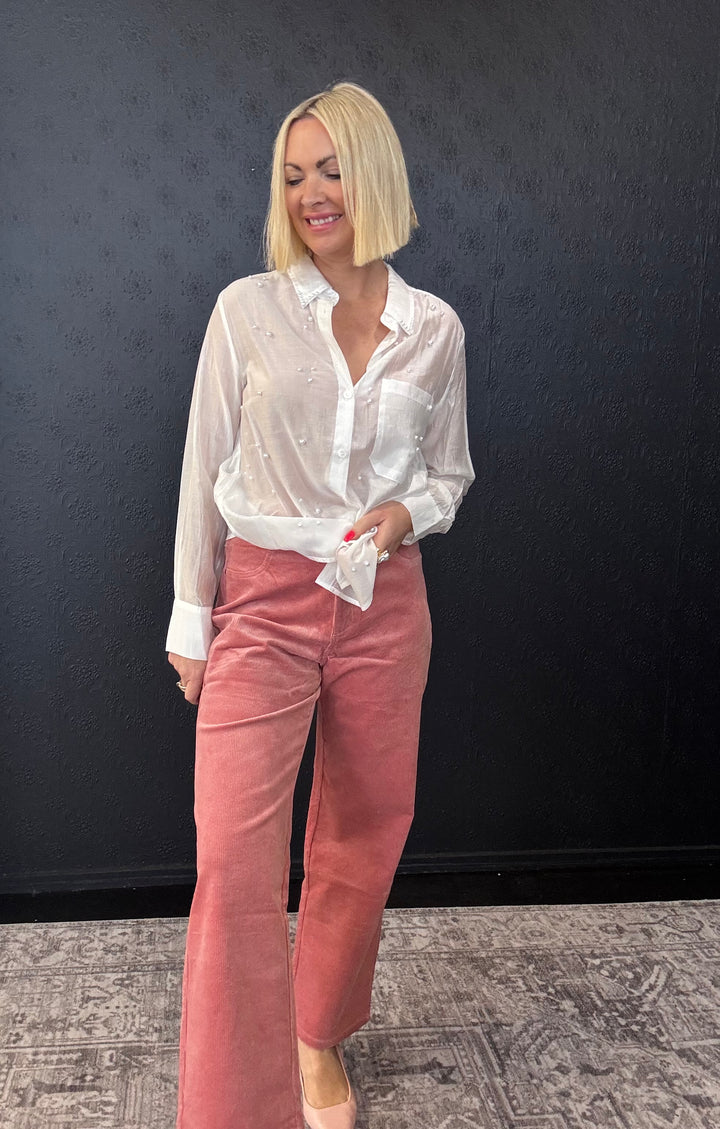 Lucy Stretch Cord Pant - Blush