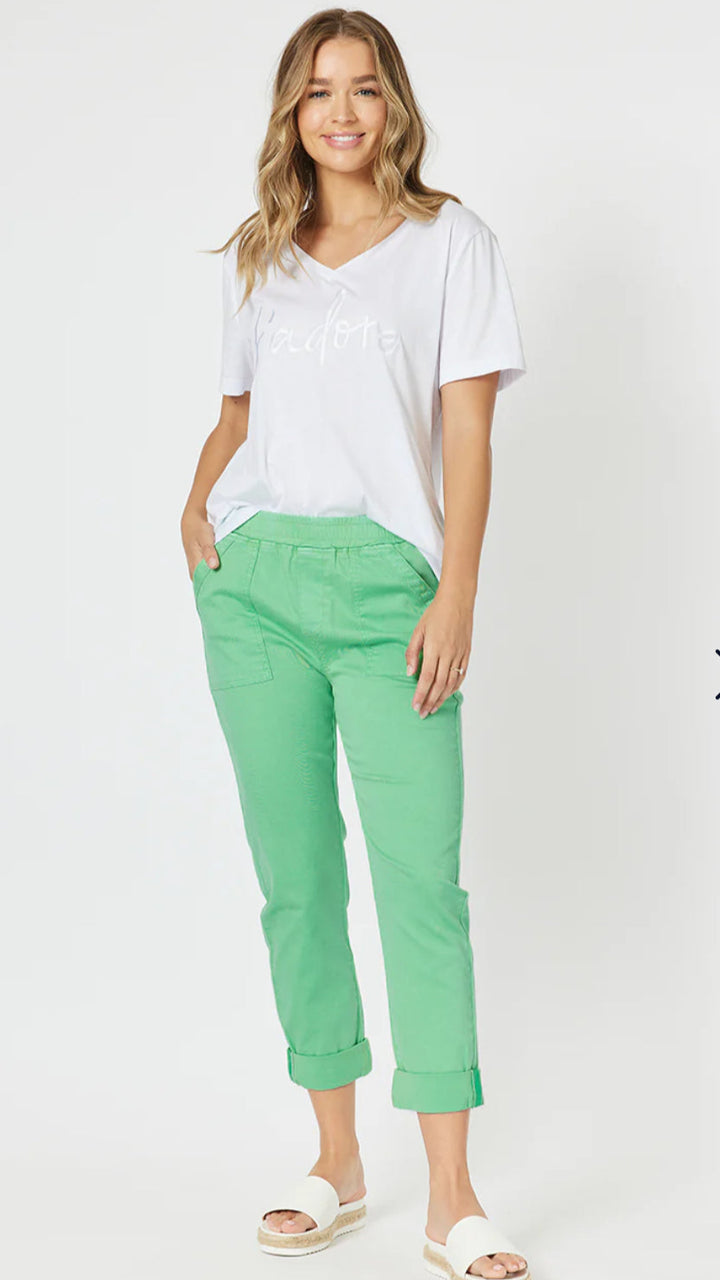 Isabella Cotton Pant - Green