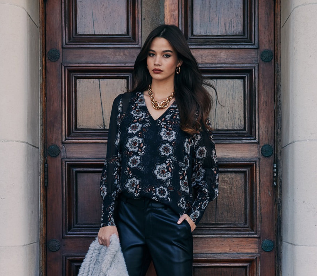 Theodora Blouse - Black Multi