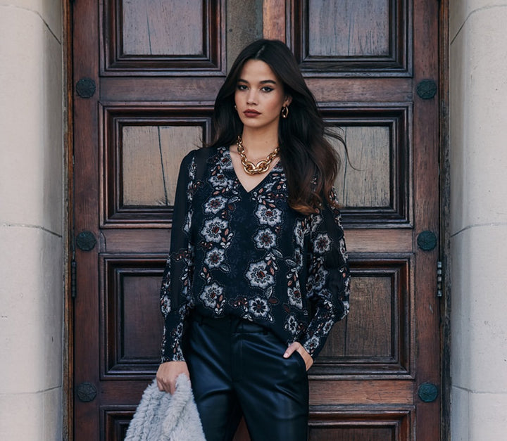 Theodora Blouse - Black Multi