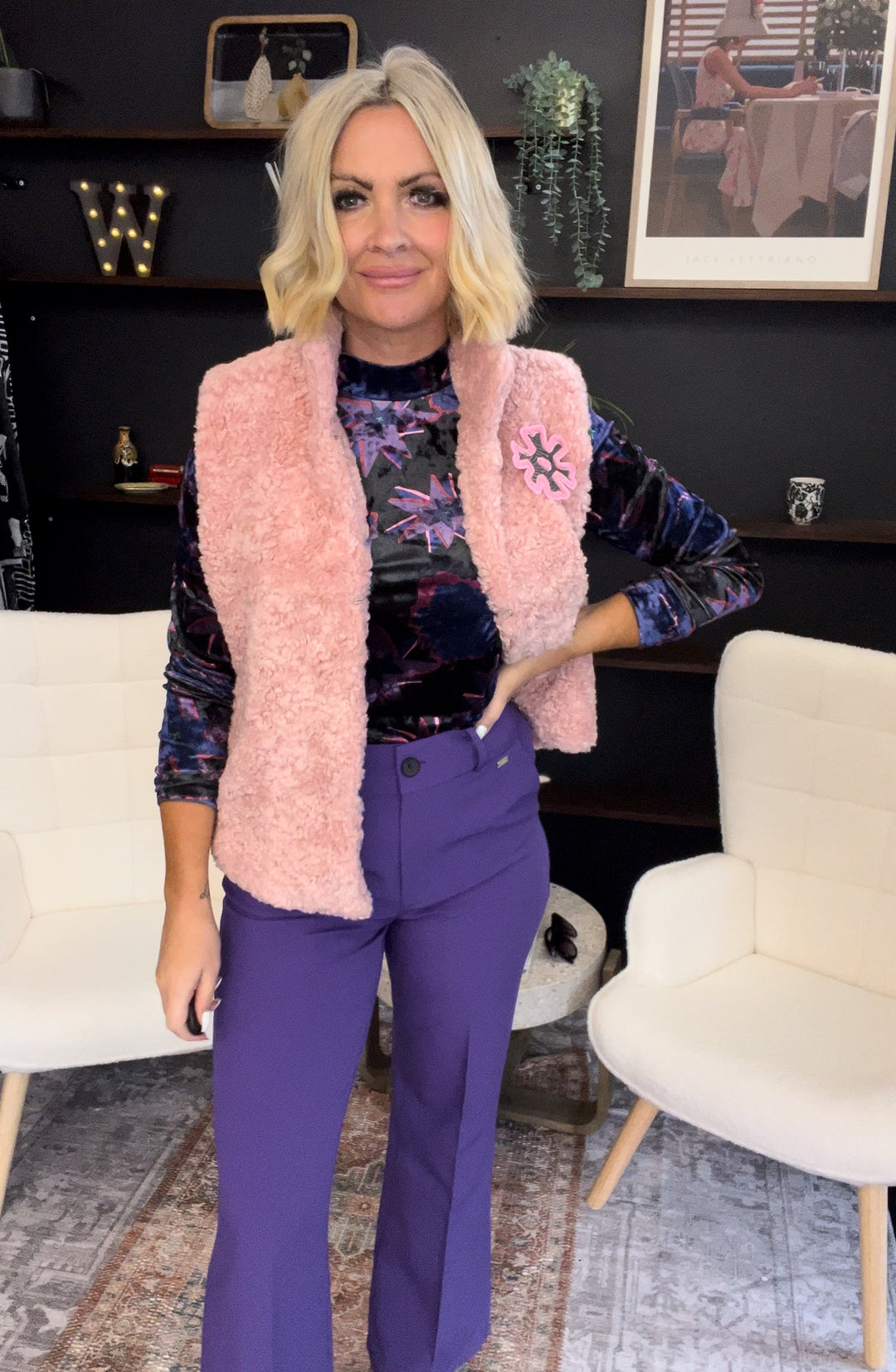 Teddy Gilet - Pink Powder