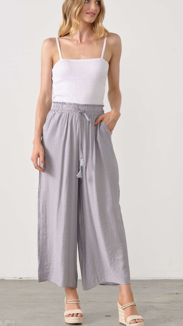 Wide Leg Pant - Silver