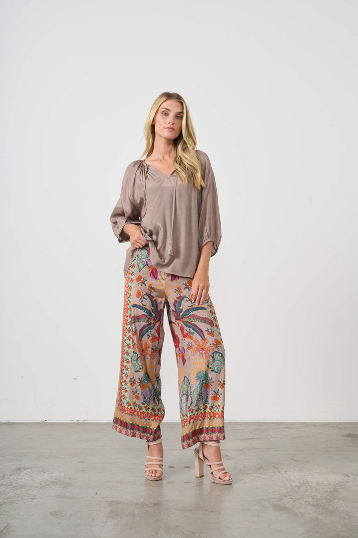 Tropical Print Elasticated Back Pant