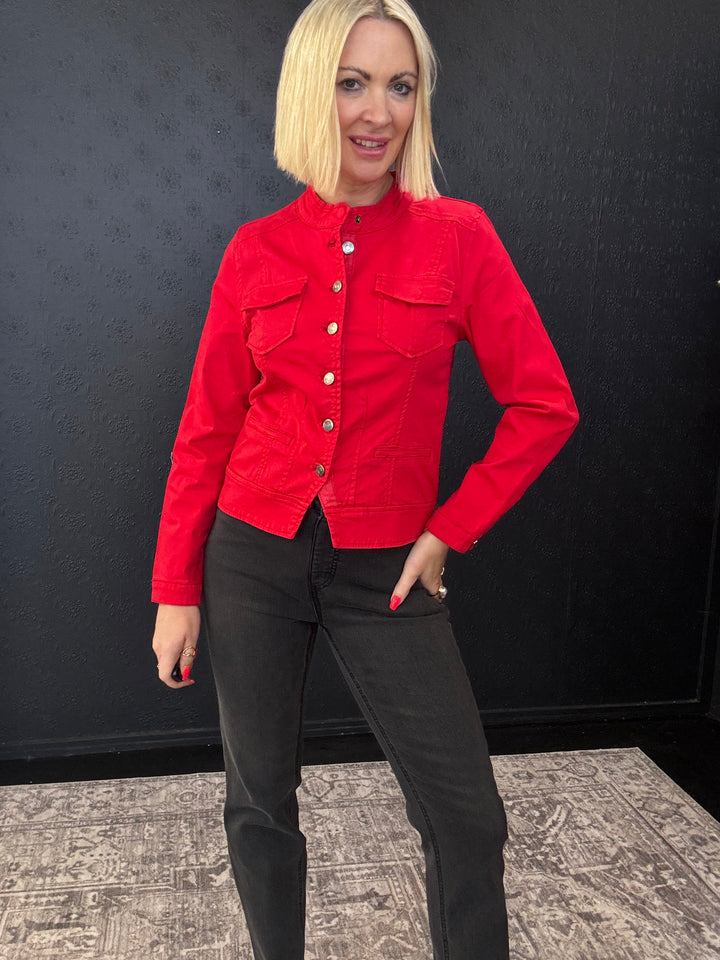 Maggie Denim Jacket - Red Size 8