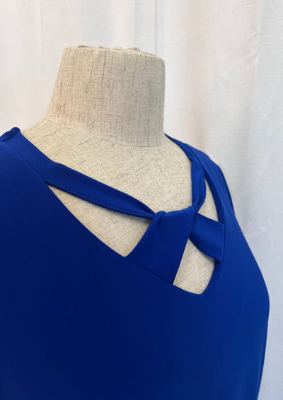 Forever Criss Cross Neck Top - Royal Sapphire Size 10 232144