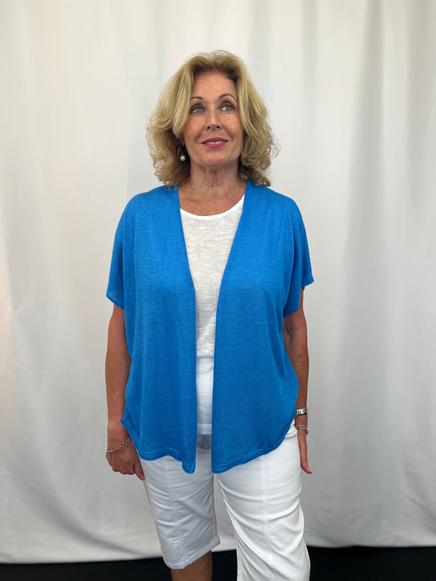 The Spin Off Cardigan - Azure
