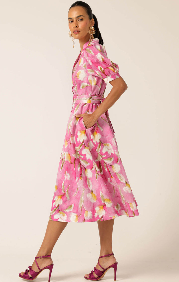 Posy Shirtmaker Dress - Pink Floral