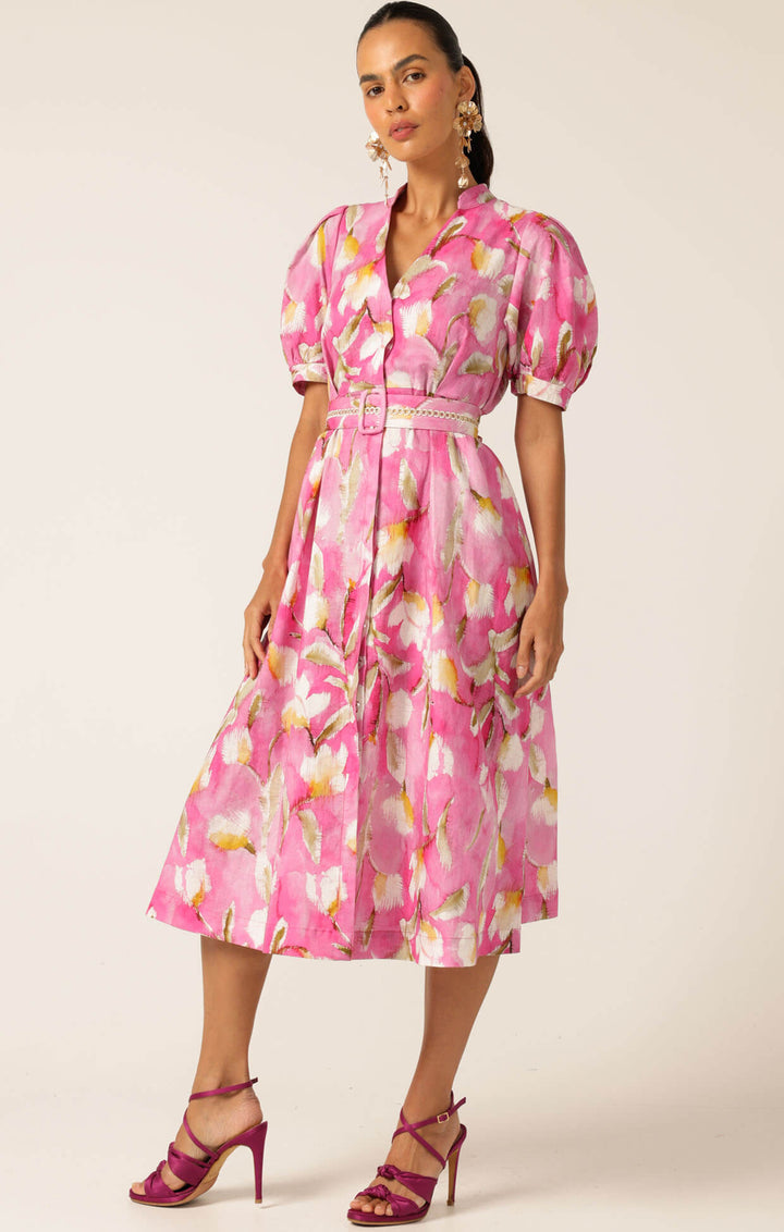 Posy Shirtmaker Dress - Pink Floral