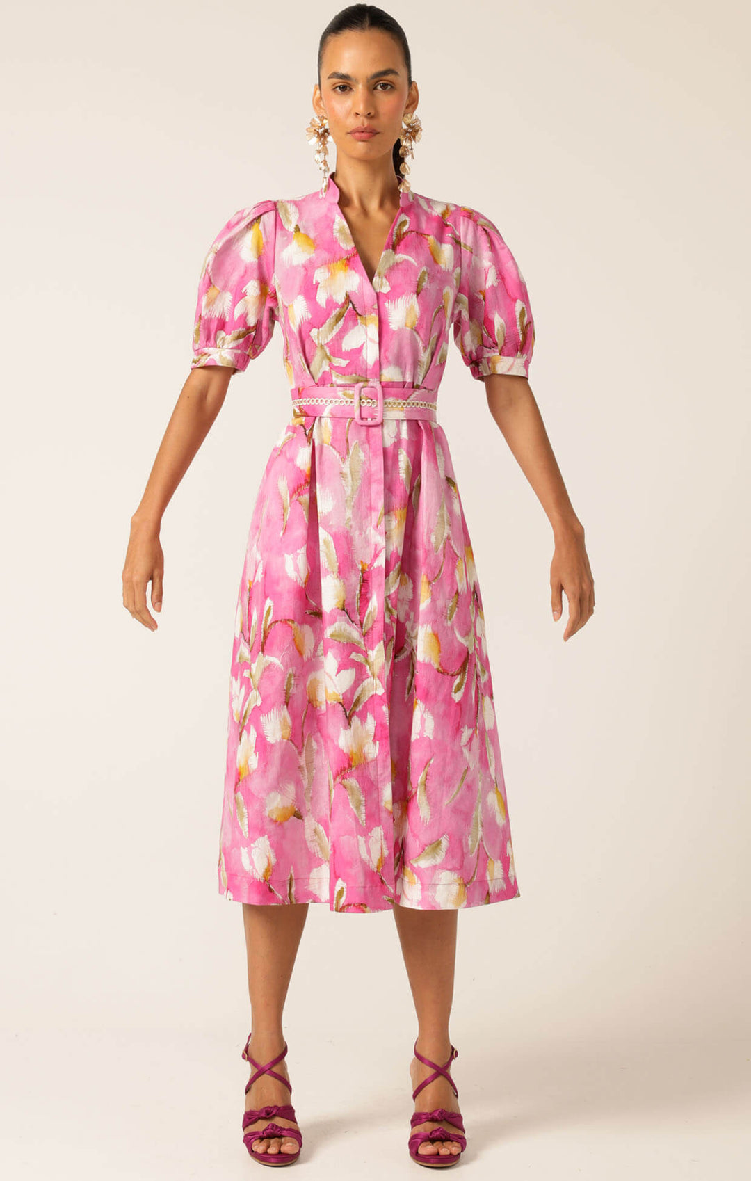 Posy Shirtmaker Dress - Pink Floral
