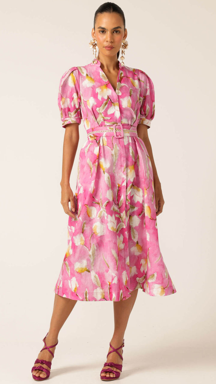 Posy Shirtmaker Dress - Pink Floral