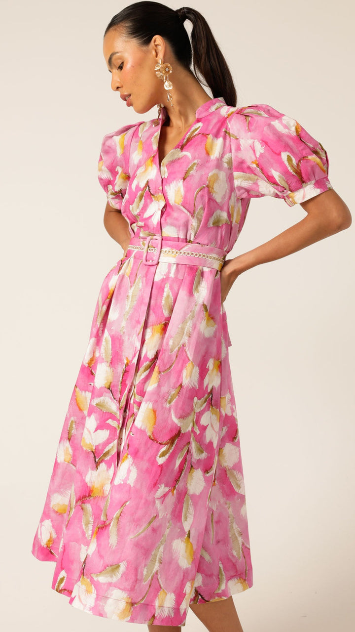 Posy Shirtmaker Dress - Pink Floral