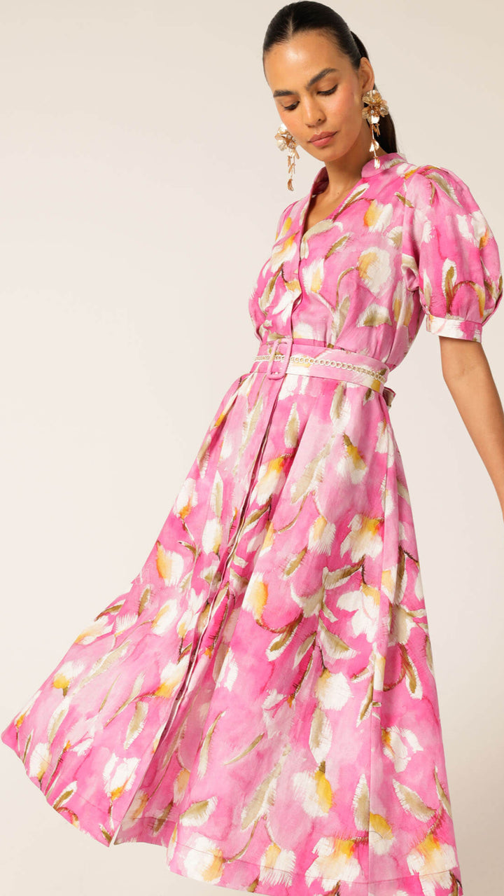 Posy Shirtmaker Dress - Pink Floral
