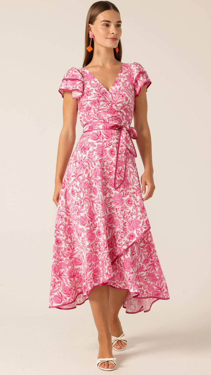 Sara Ruffle Wrap Dress
