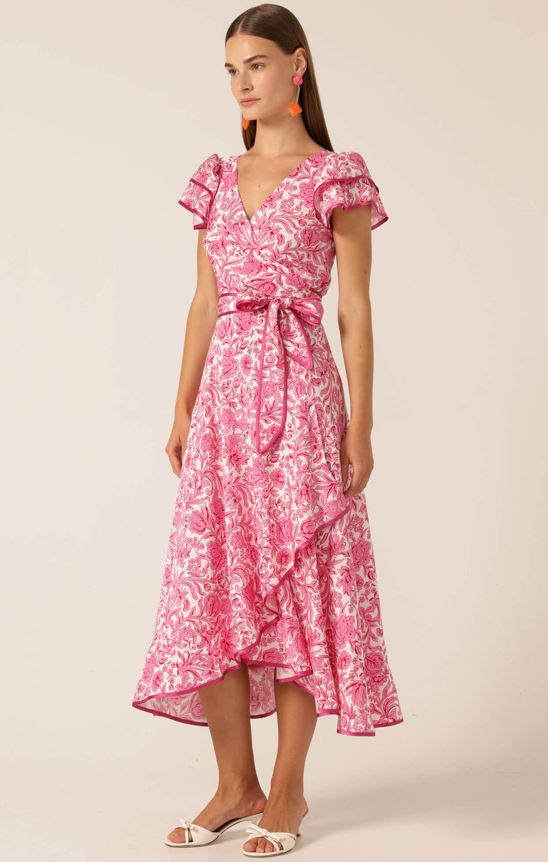Sara Ruffle Wrap Dress
