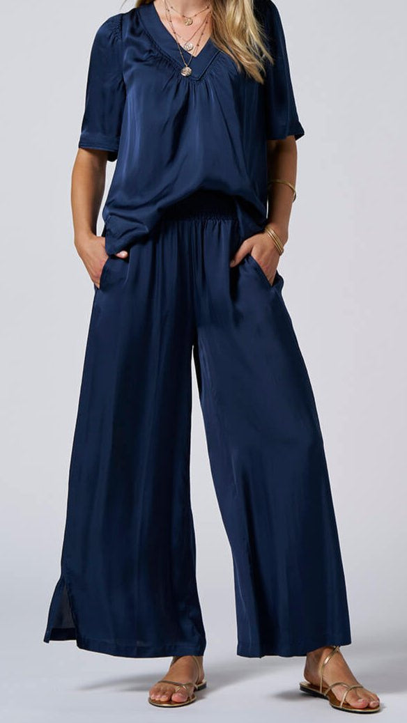 Selene Palazzo Pant - Indigo