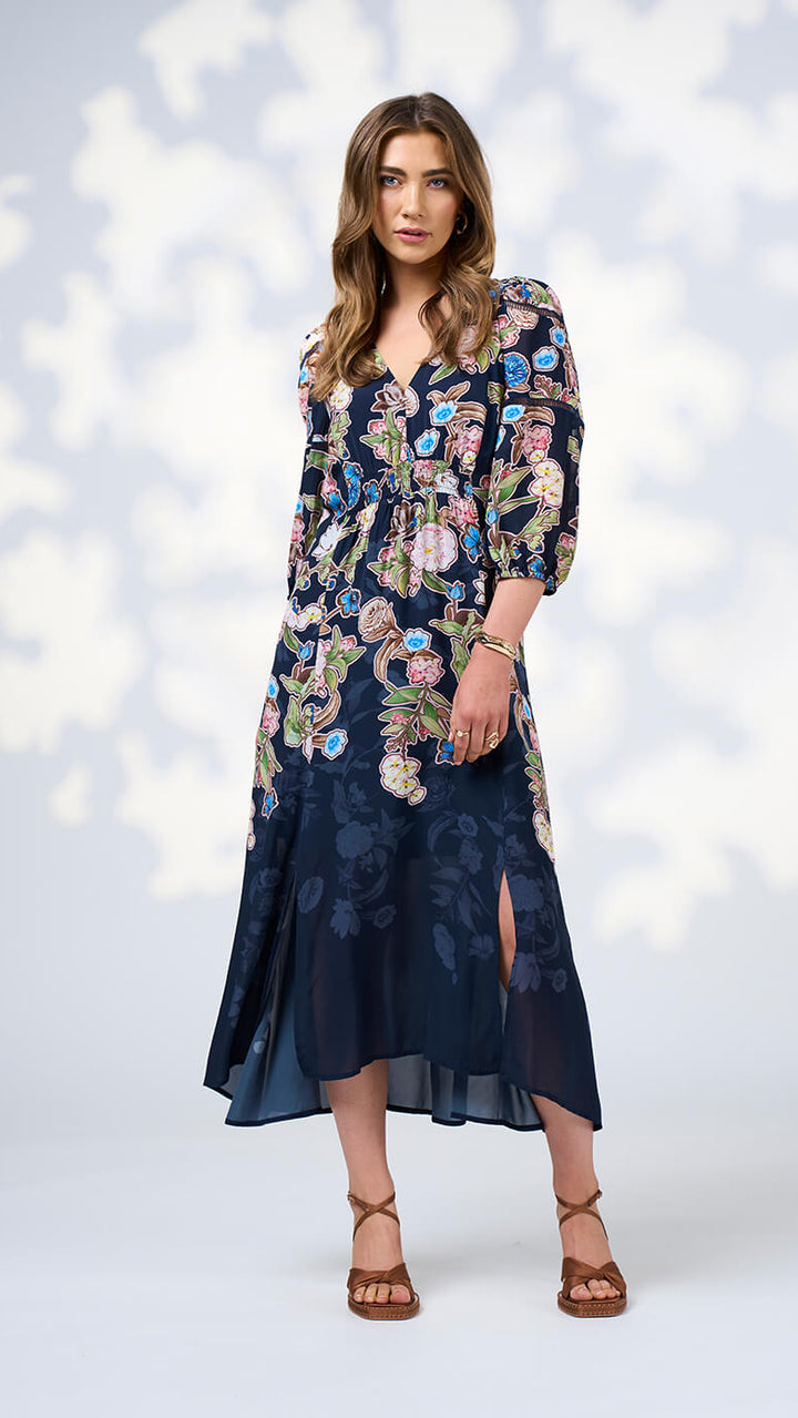 Maeve Midi Dress - Indigo Multi