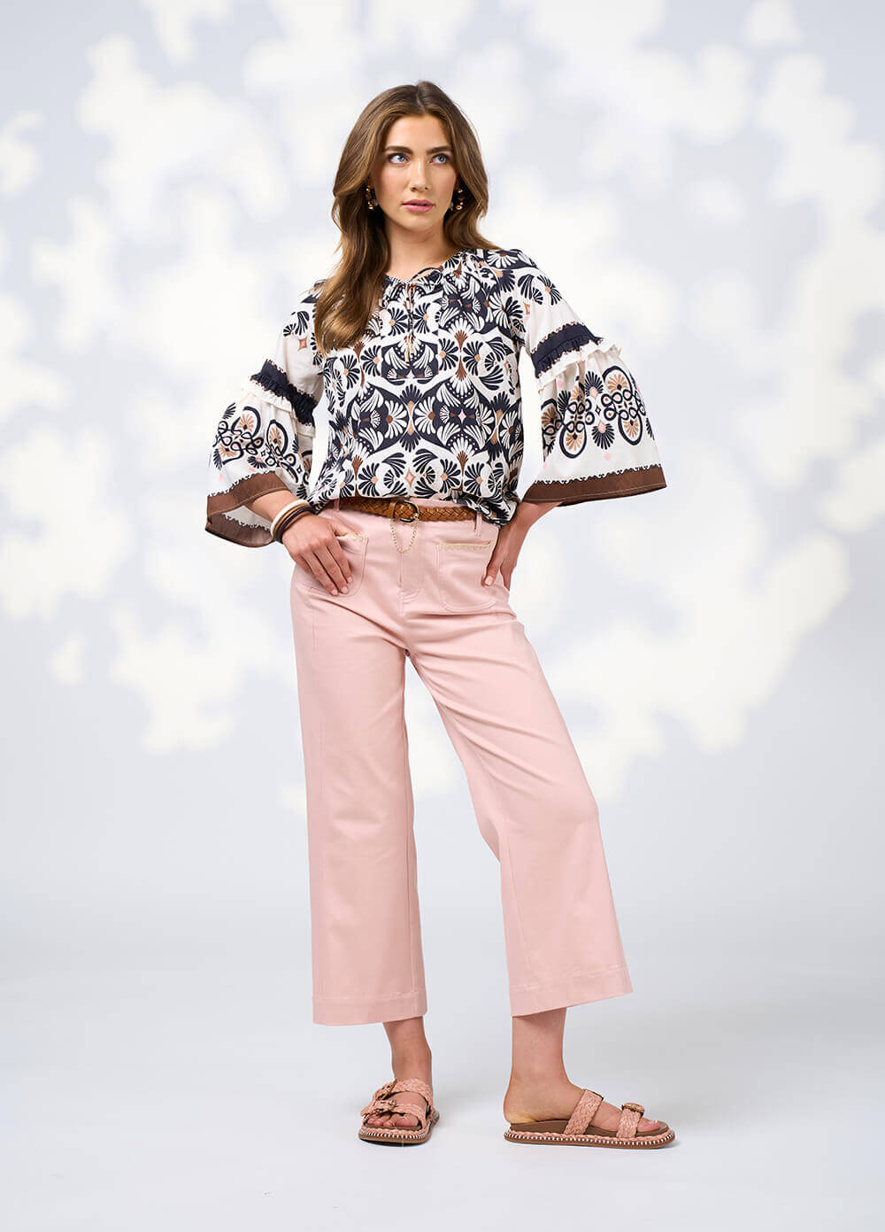 Zoe Blouse - Ecru Multi