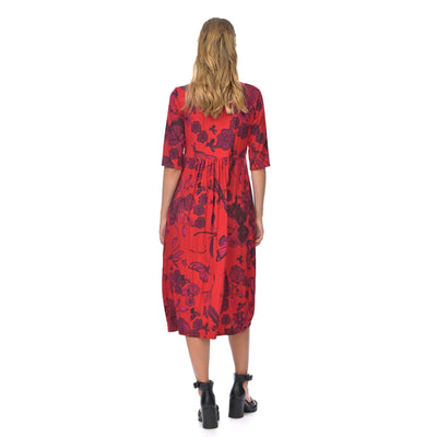 Dragonfly Vee Romance Dress - Red