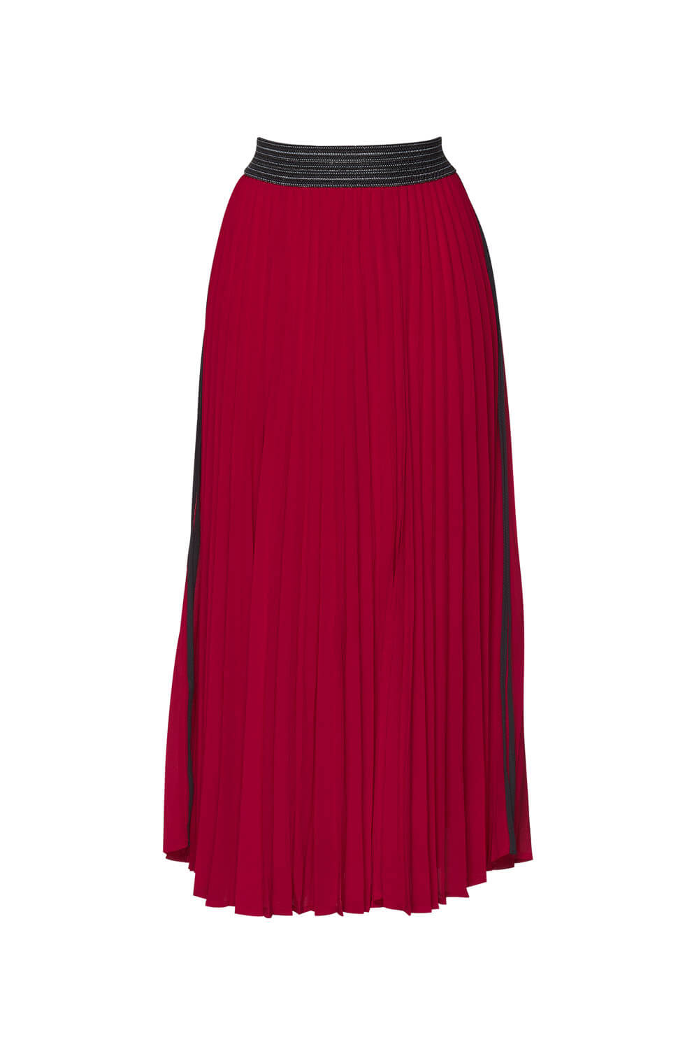 Just Pleat It Skirt - Red/Taupe
