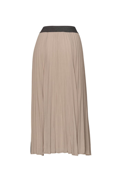 Just Pleat It Skirt - Red/Taupe