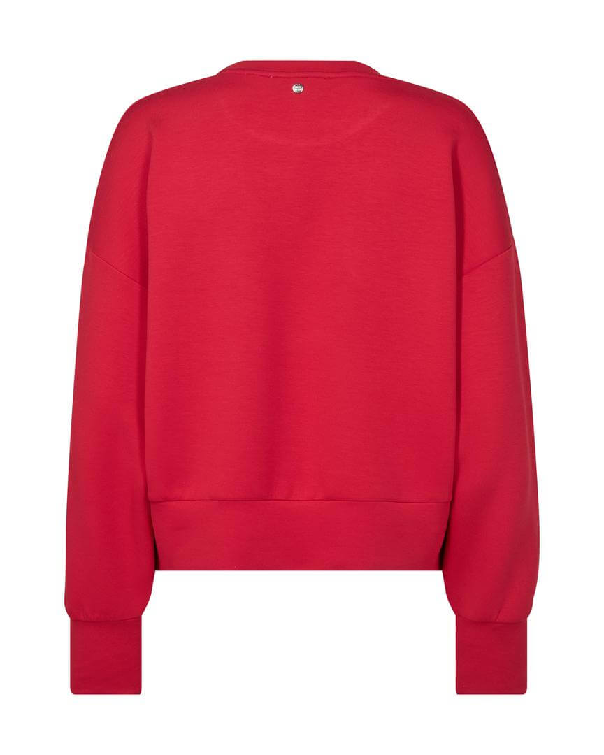 Red sweatshirt with &