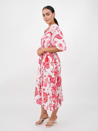 Printed Pink Ikat Dress