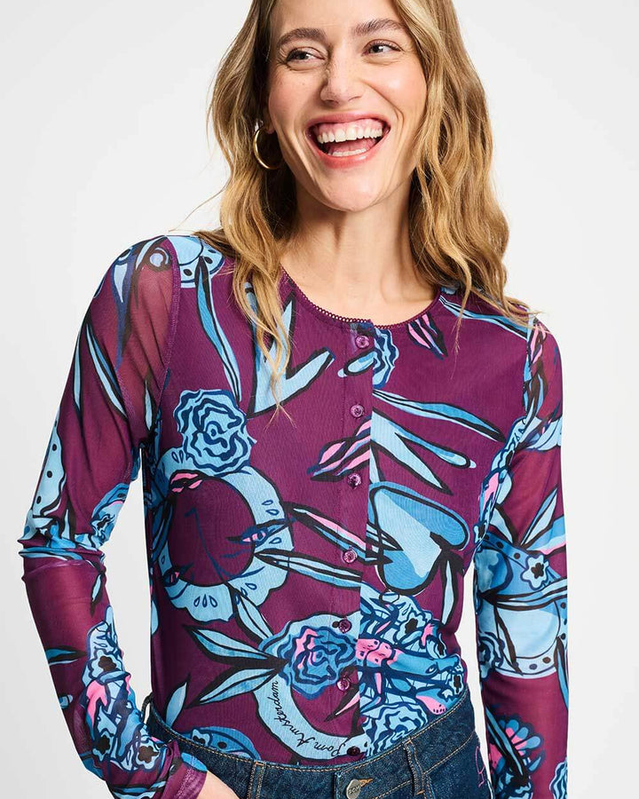 Mystic Dinner Mesh Top - Blue/Purple Multi