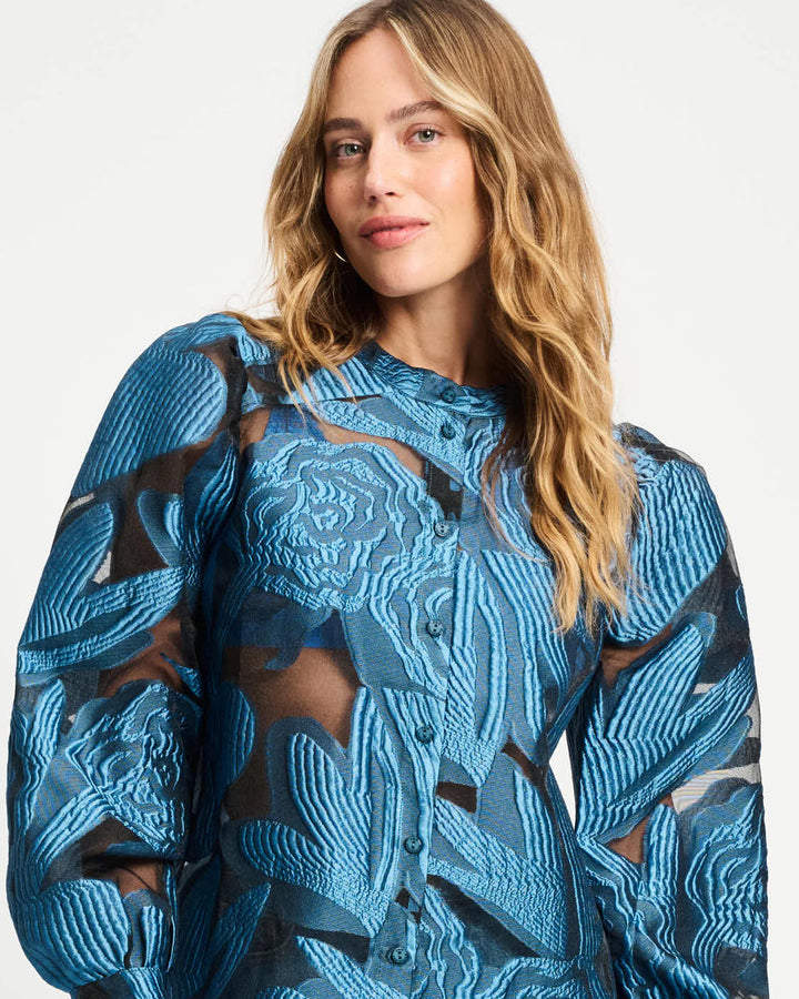 Dashing Nights Blouse - Shimmer Blue