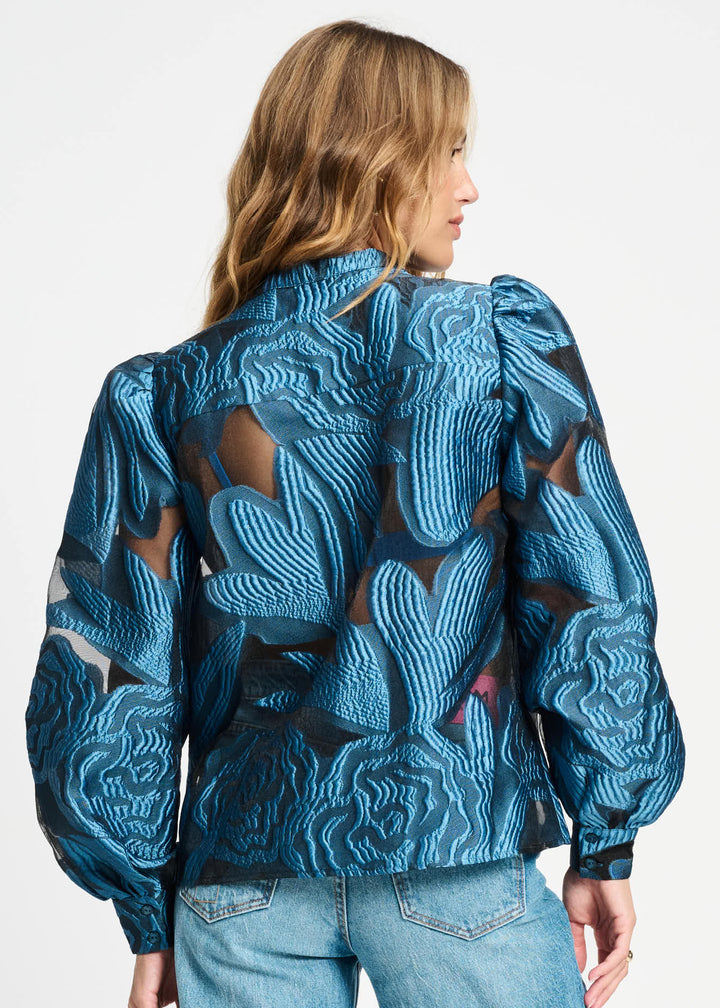 Dashing Nights Blouse - Shimmer Blue