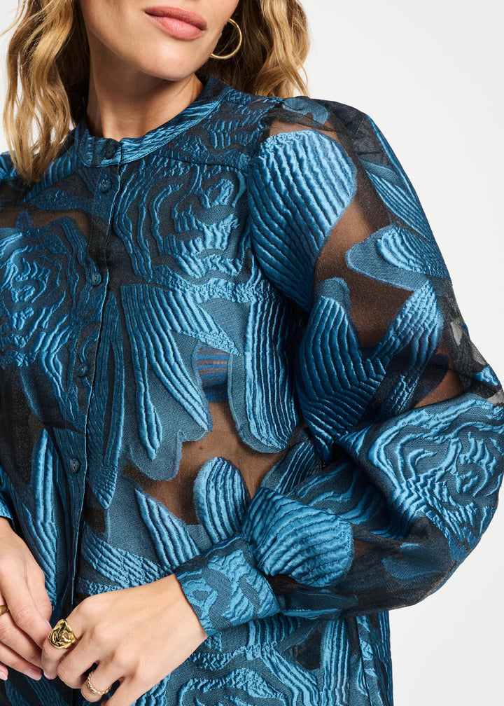 Dashing Nights Blouse - Shimmer Blue