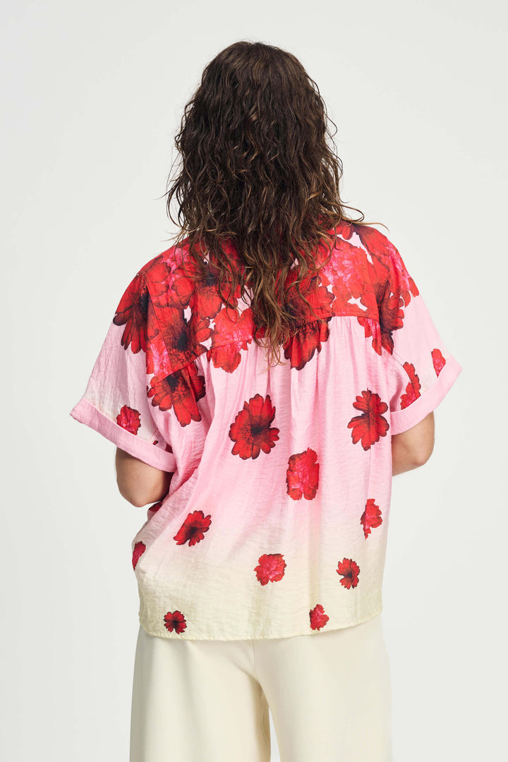 Flower Bouquet Blouse - Pink/Red/Butter