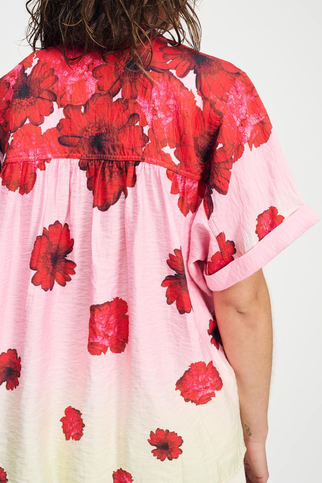 Flower Bouquet Blouse - Pink/Red/Butter