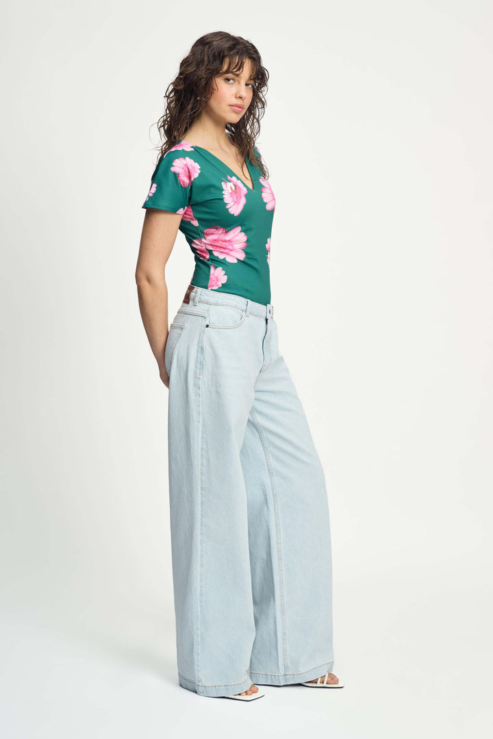 Maddi Meadow Bodysuit - Flower Green