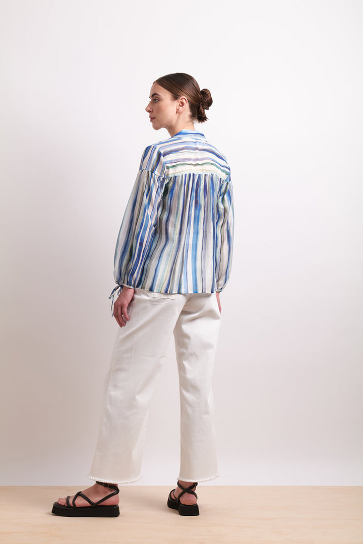 Draw The Line Shirt - Azure Stripe