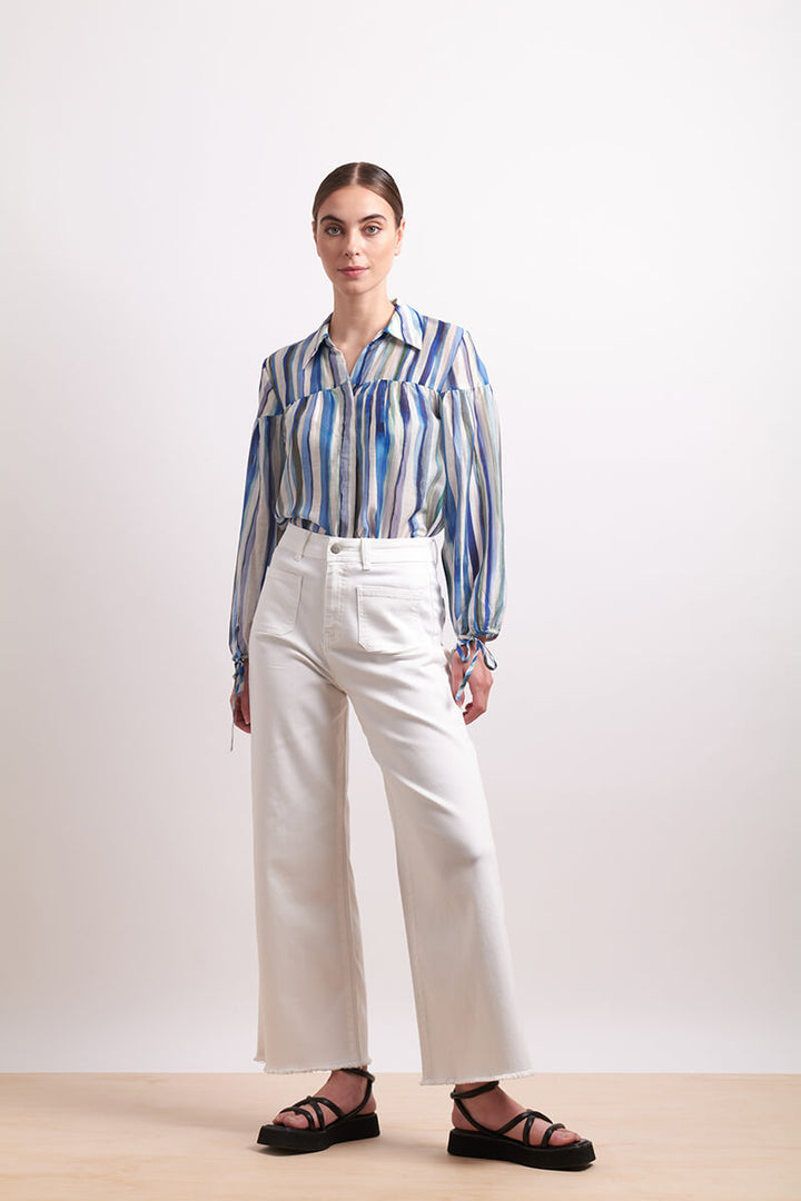 Draw The Line Shirt - Azure Stripe