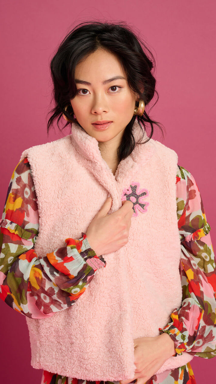 Teddy Gilet - Pink Powder