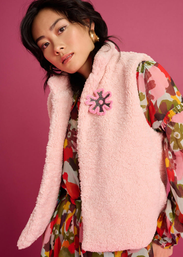 Teddy Gilet - Pink Powder