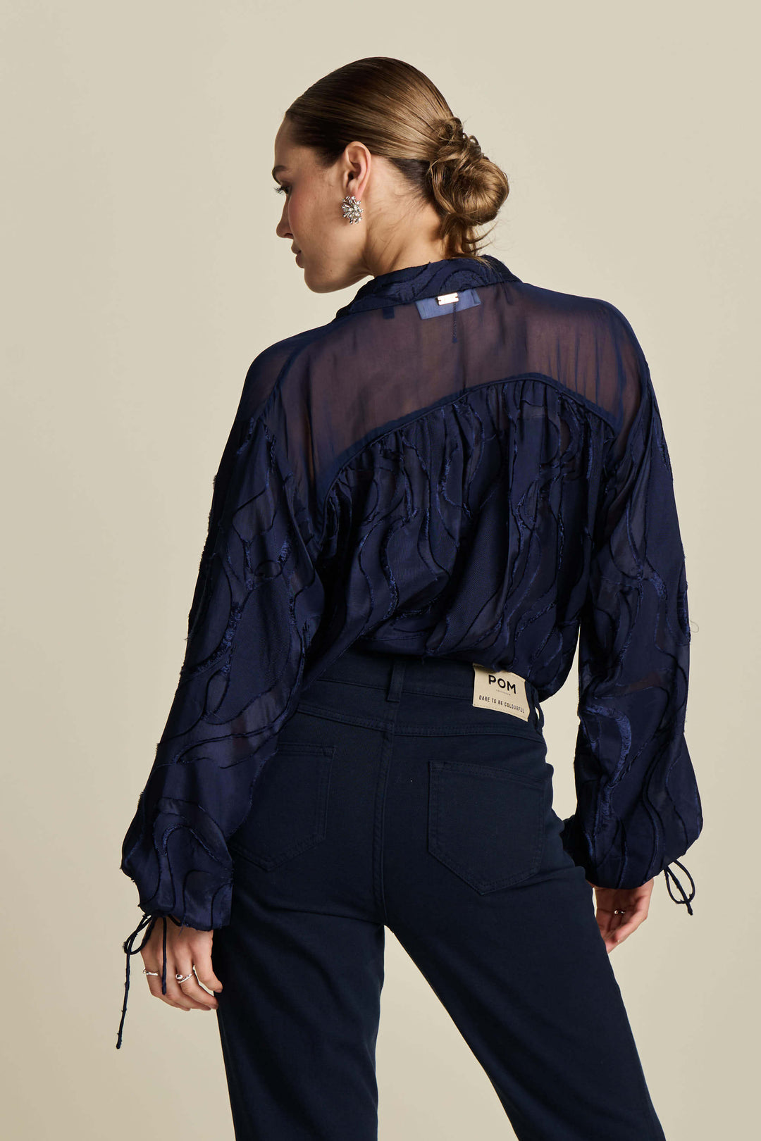 Jacquard Midnight Blue Blouse