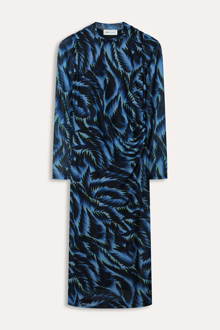 Feathers Blue mesh Dress