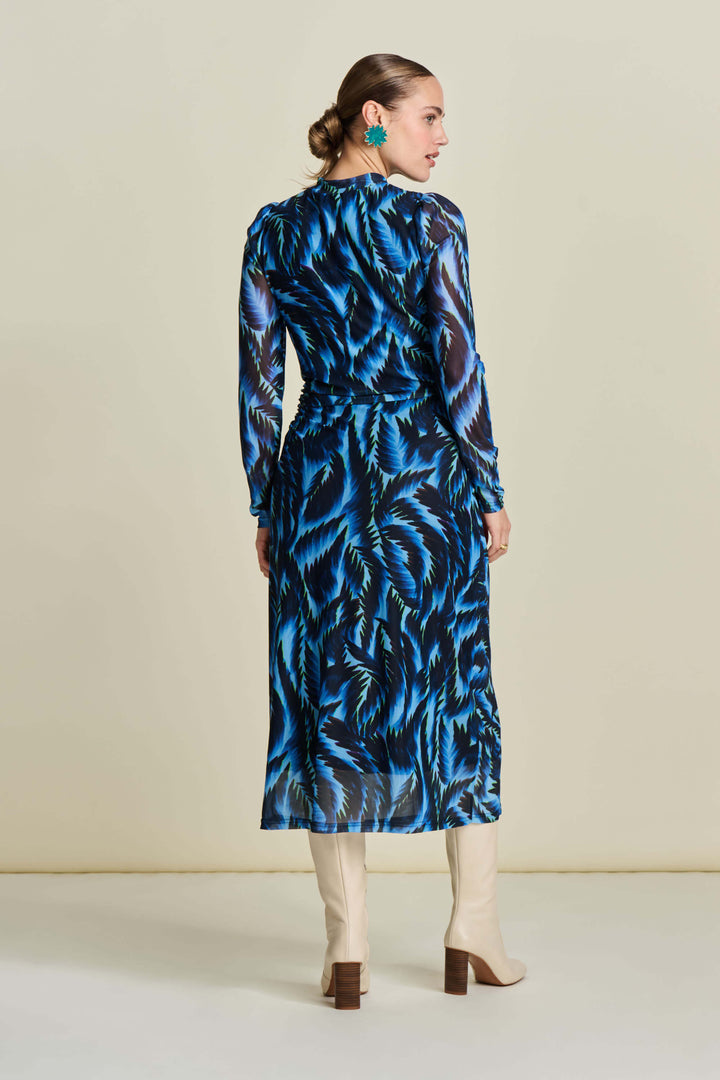 Feathers Blue mesh Dress