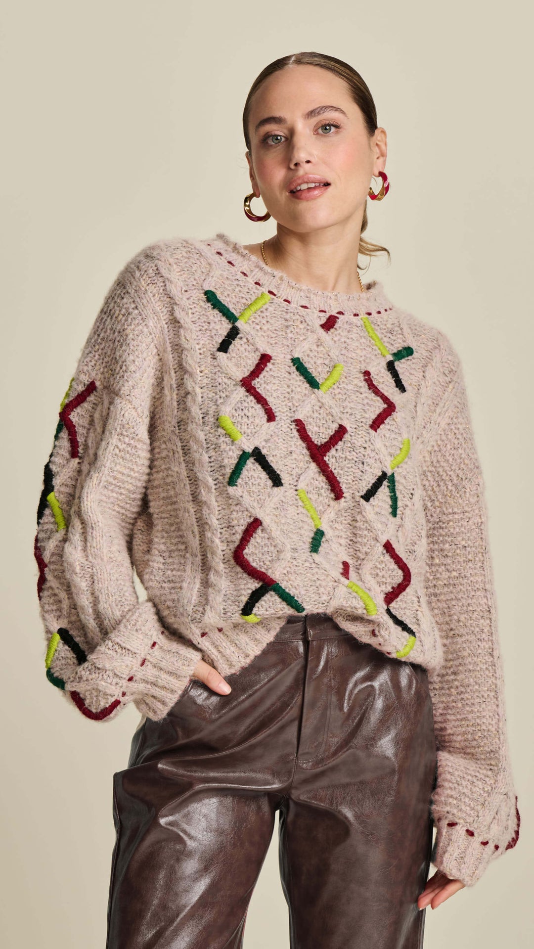 Cable Soft Pink Sweater