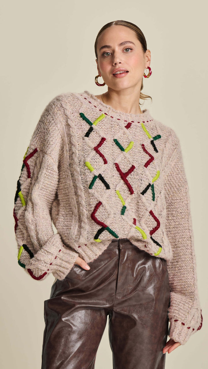 Cable Soft Pink Sweater