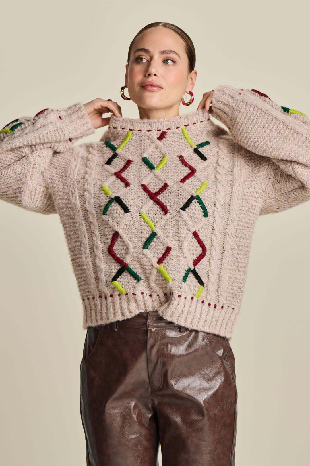 Cable Soft Pink Sweater