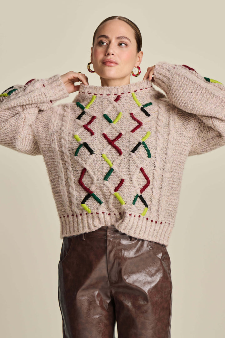 Cable Soft Pink Sweater
