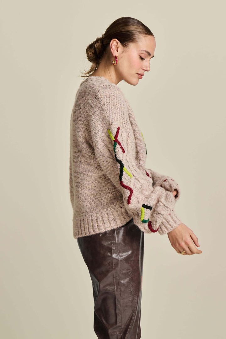 Cable Soft Pink Sweater