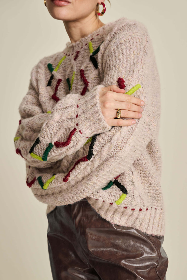 Cable Soft Pink Sweater