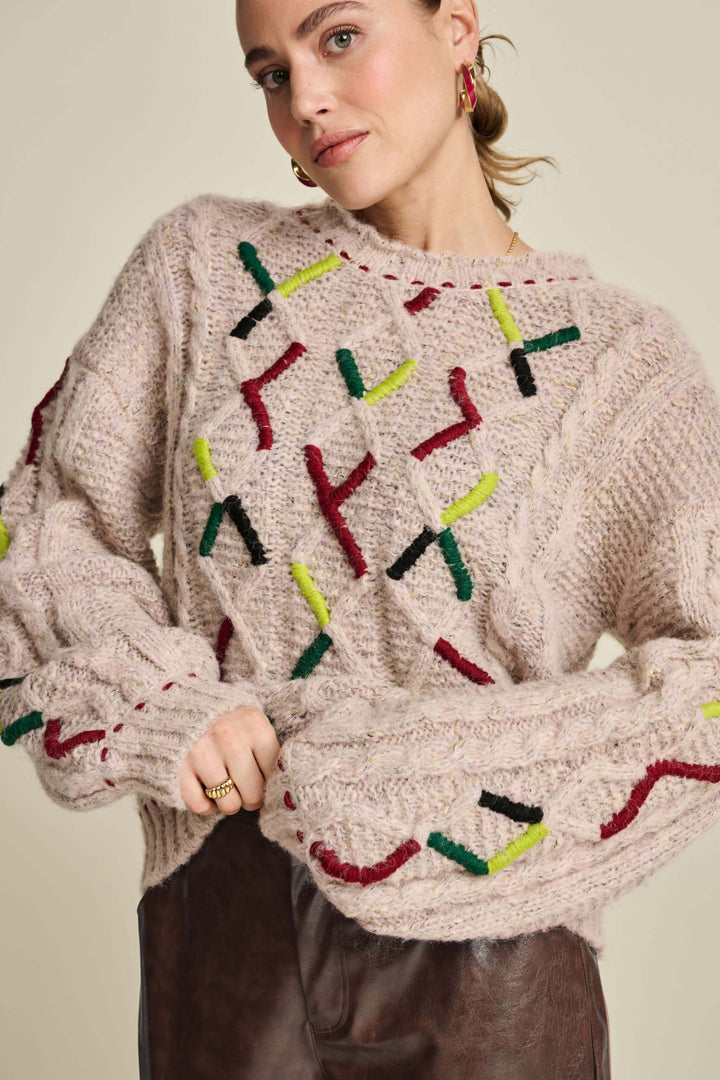 Cable Soft Pink Sweater