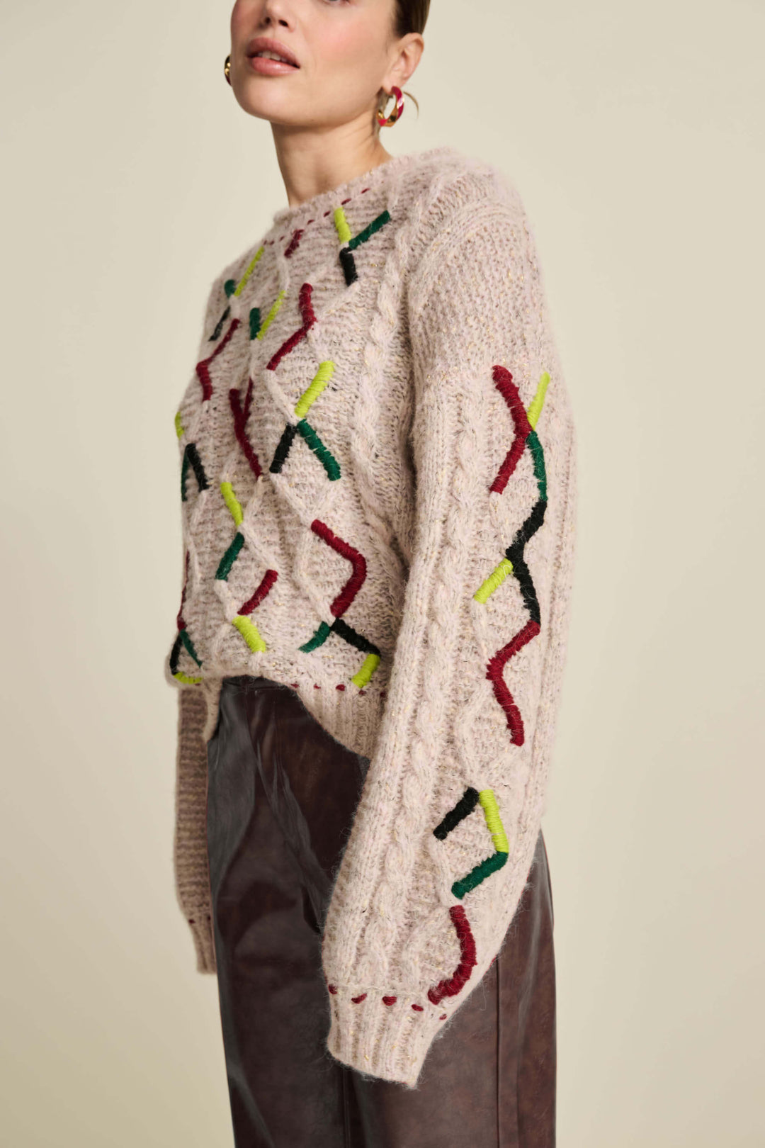 Cable Soft Pink Sweater